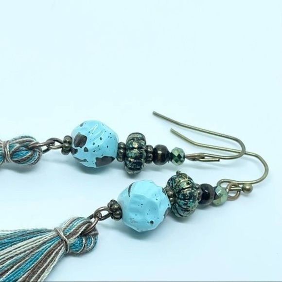 Tassel Long Dangle Boho Earrings - Picture 7 of 13